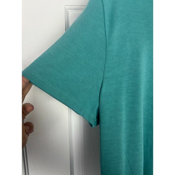 Soft Surroundings Teal Asymmetrical Tunic Top Size L - Picture 4 of 7